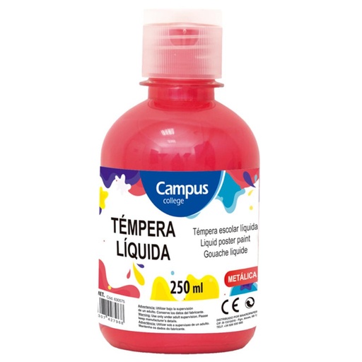 [630575] TEMPERA CAMPUS 250GR METAL ROJO