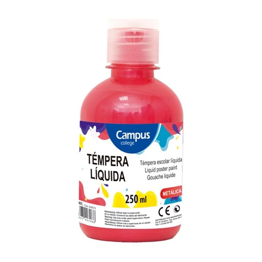 [630575] TEMPERA CAMPUS 250GR METAL ROJO