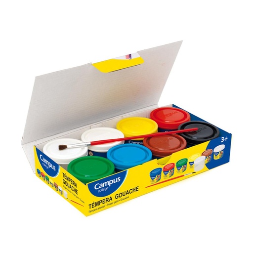 [630395] TEMPERA CAMPUS 40CC SURTIDA 7+1BOTE PARA MEZCLAR