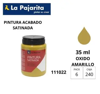[649849] PINTURA SATINADA AMARILLO OXIDO 35ML L-03 LA PAJARITA
