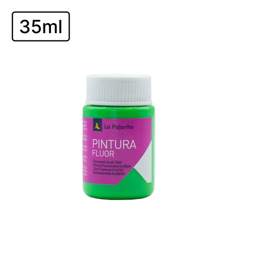 [650319] PINTURA SATINADA FLUOR VERDE 35ML F-06 LA PAJARITA