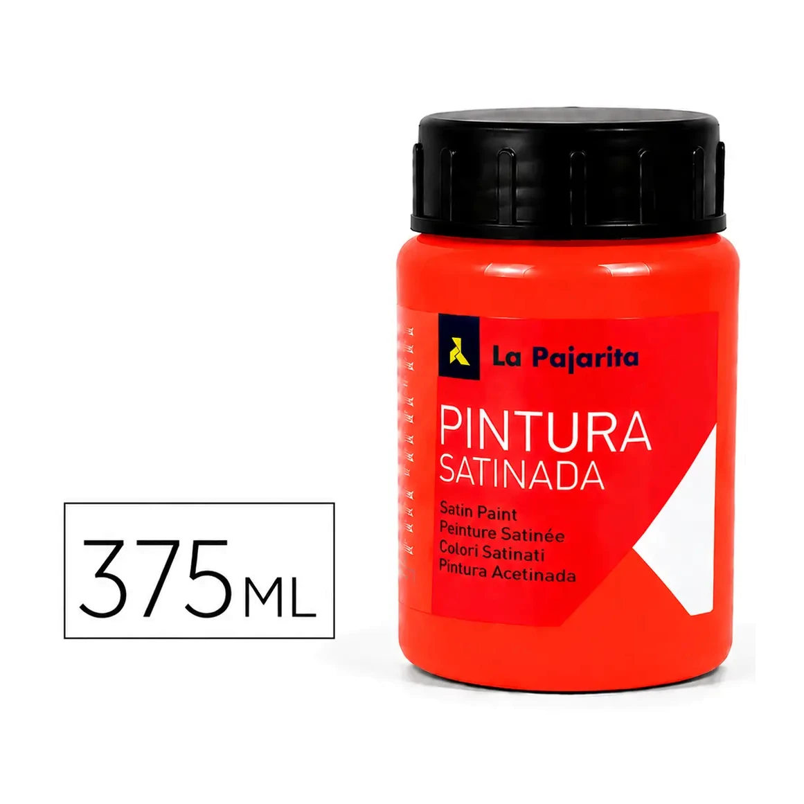 [825211] PINTURA SATINADA FLUORESCENTE F-03 ROJO AMAPOLA 375ML LA PAJARITA