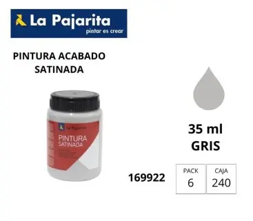 [649865] PINTURA SATINADA GRIS 35ML L-40 LA PAJARITA