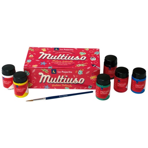 [649713] PINTURA SATINADA LA PAJARITA 35ML – CAJA 6 COLORES SURTIDOS
