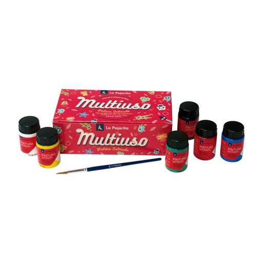 [649713] PINTURA SATINADA LA PAJARITA 35ML – CAJA 6 COLORES SURTIDOS