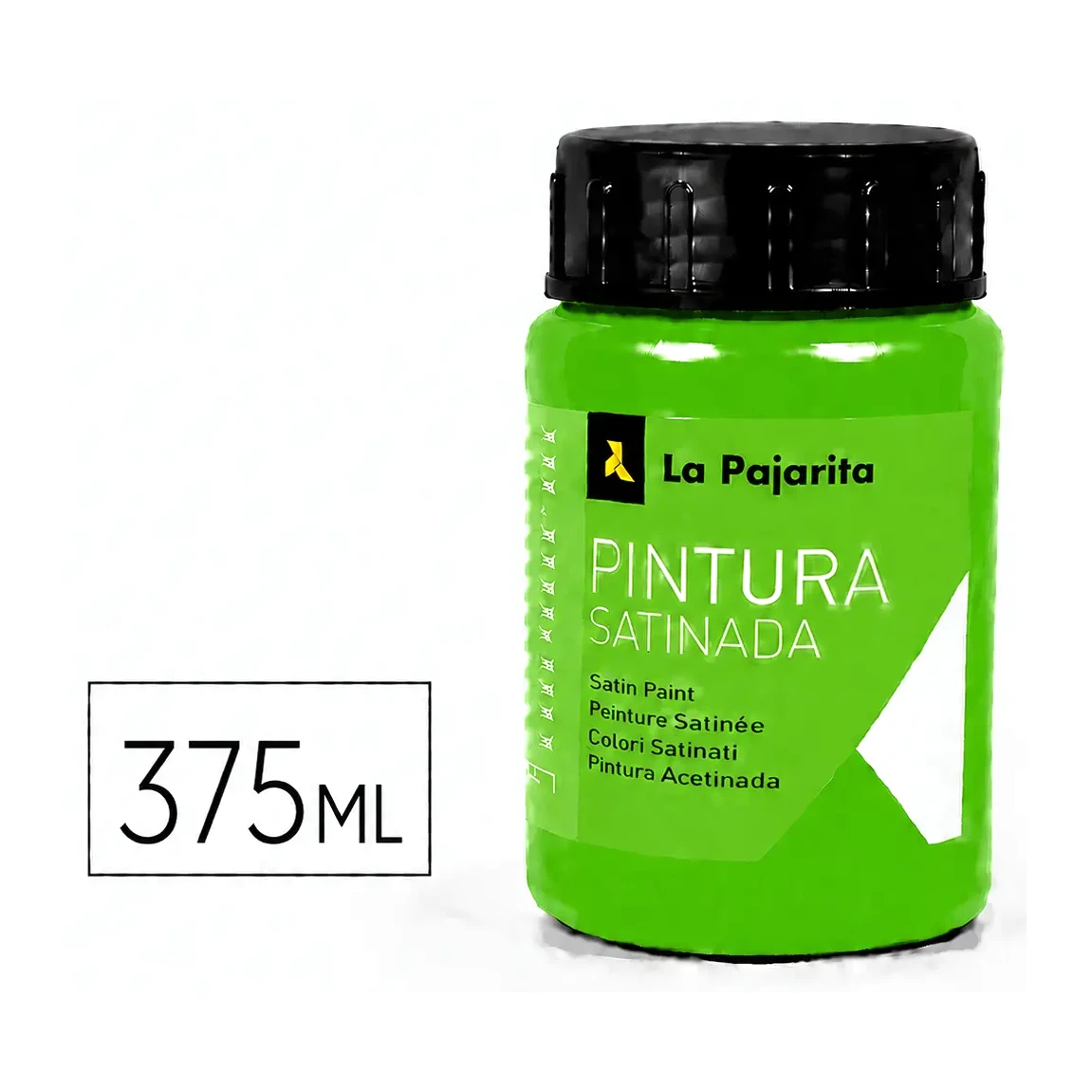 [825803] PINTURA SATINADA VERDE 375ML L-01 LA PAJARITA