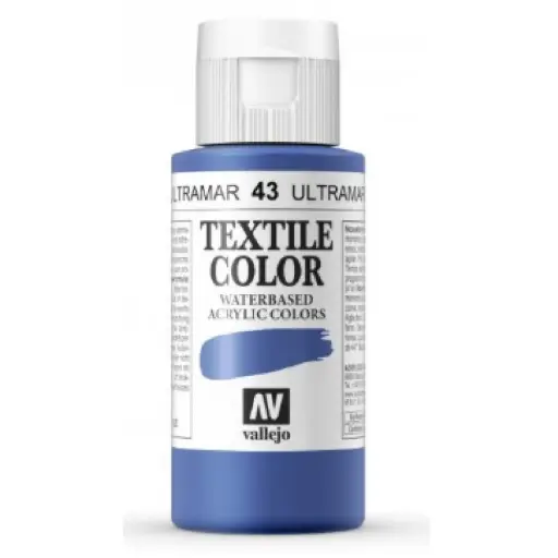 [825724] PINTURA TEXTIL VALLEJO Nº 43 AZUL ULTRAMAR – 60 ML