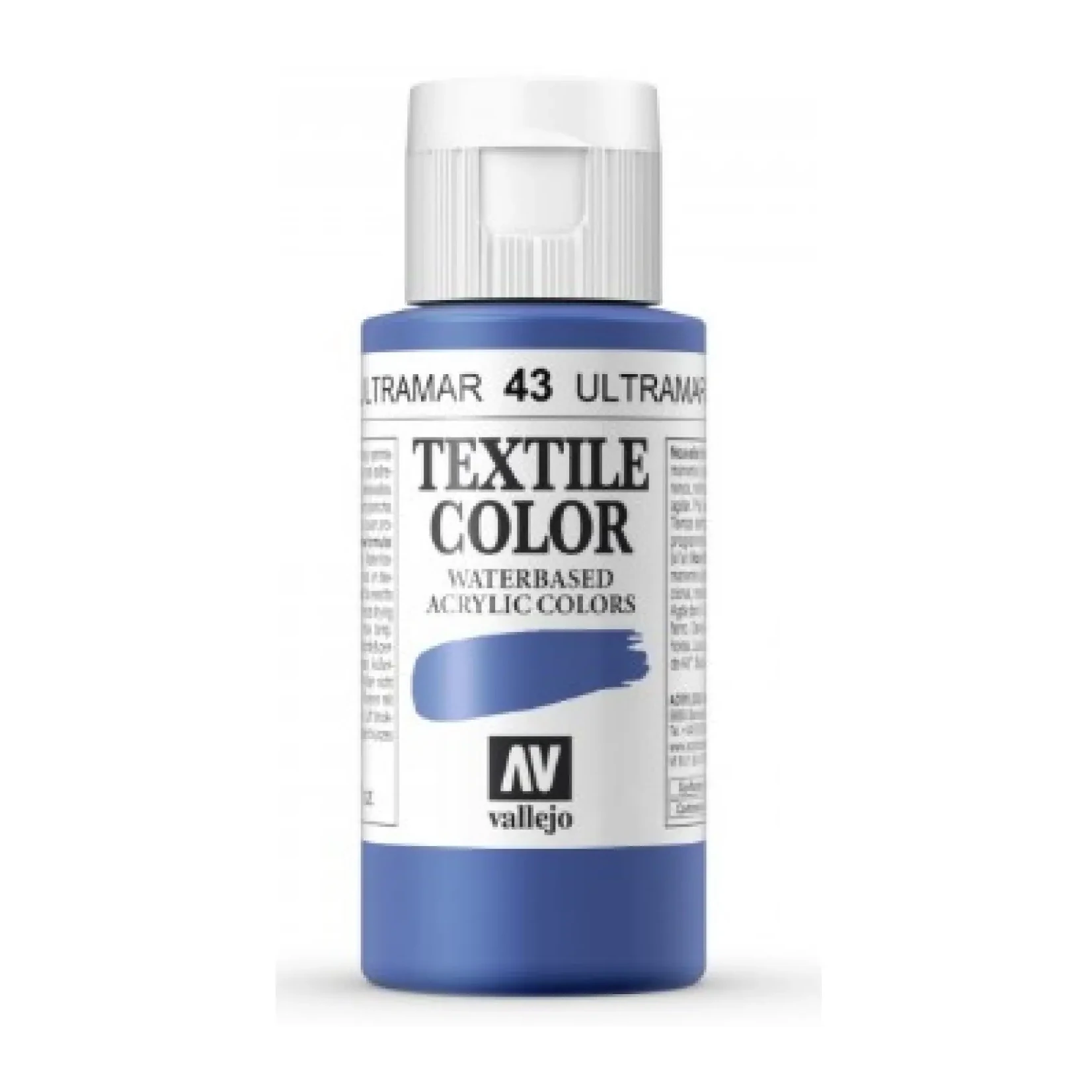 [825724] PINTURA TEXTIL VALLEJO Nº 43 AZUL ULTRAMAR 60 ML