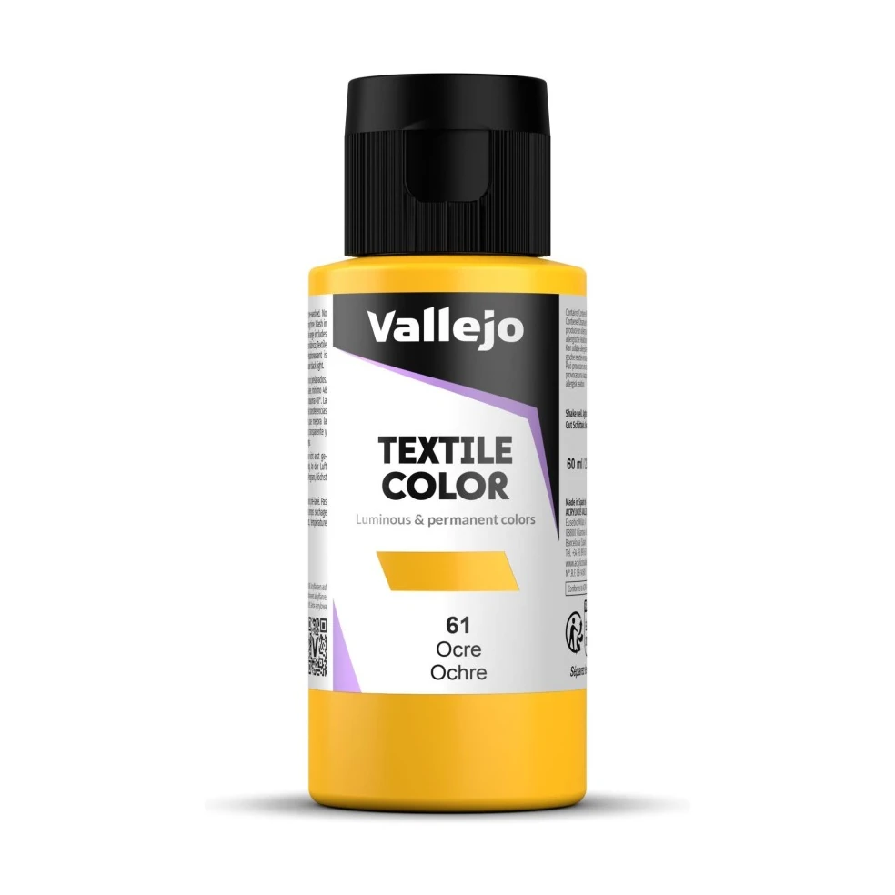 [825727] PINTURA TEXTIL VALLEJO Nº 61 OCRE 60 ML