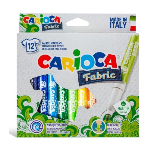 [498337] ROTULADORES CARIOCA FABRIC TELA CAJA 12 COLORES