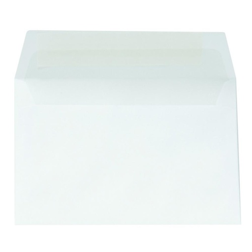 [029434] SOBRES COMERCIALES BLANCOS 120X176MM 90G CIERRE TIRA SILICONA SOLAPA RECTA 10 UDS