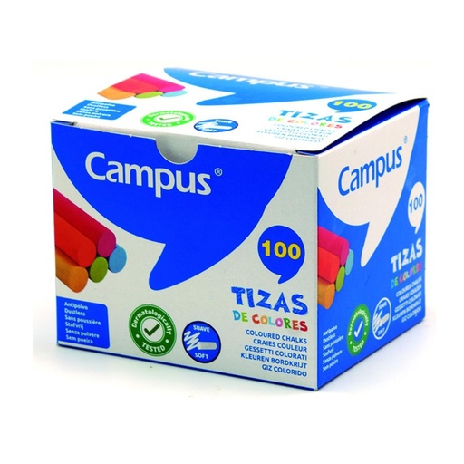 [630780] TIZA CAMPUS COLORES CAJA 100 UDS