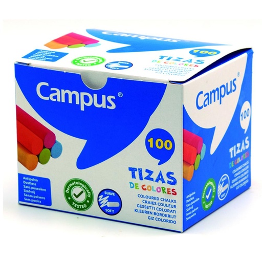 [630780] TIZA CAMPUS COLORES CAJA 100 UDS