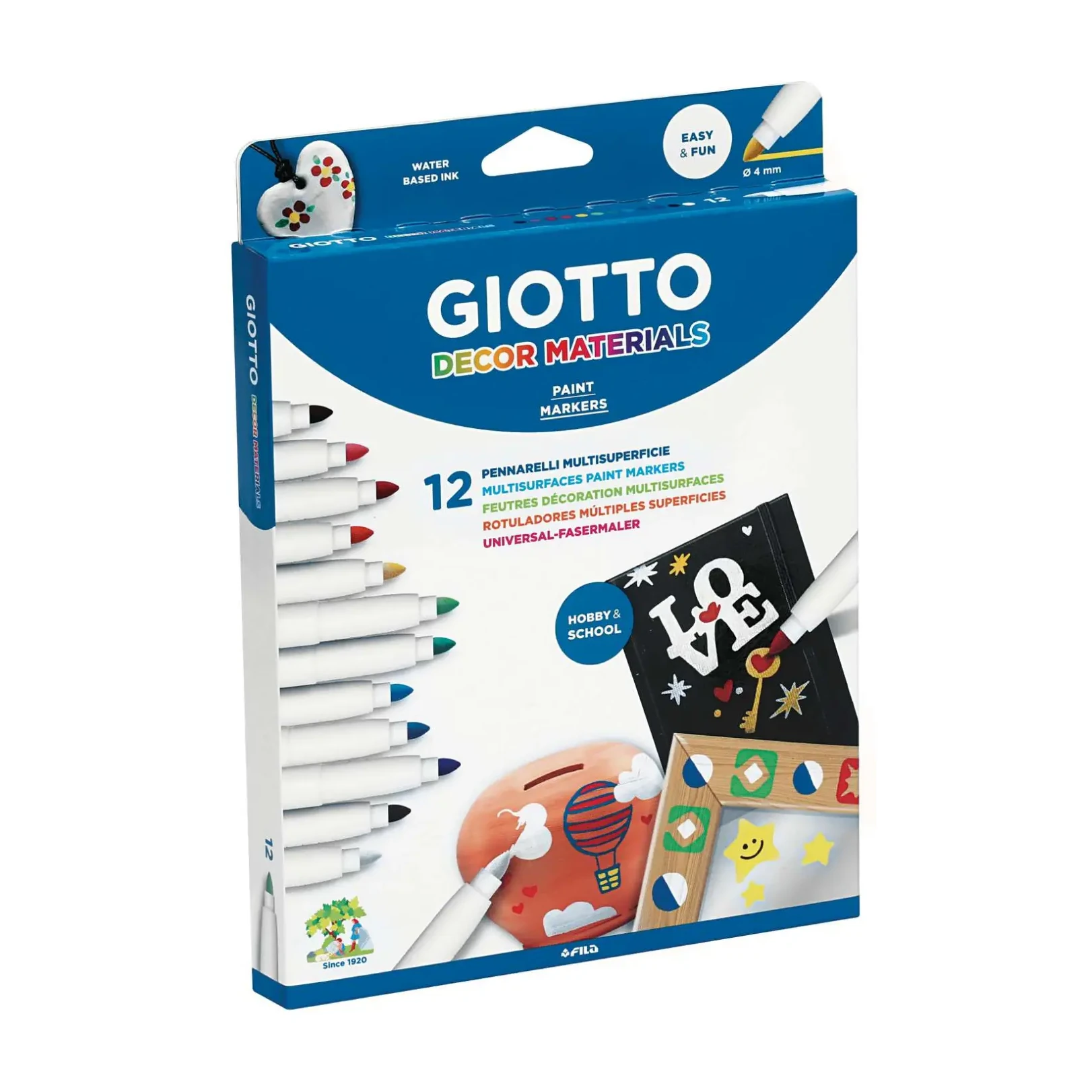 [825804] ROTULADORES GIOTTO DECOR CAJA DE 12 COLORES 
