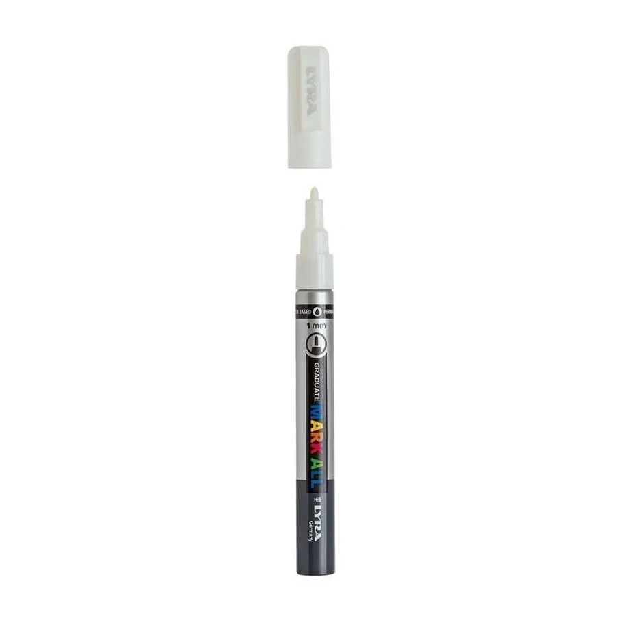 [825891] ROTULADOR ACRÍLICO LYRA 1MM BLANCO GRADUATE MARK ALL