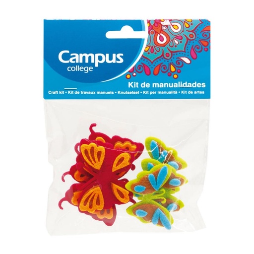 [630837] SET MANUALIDADES CAMPUS MARIPOSAS FIELTRO