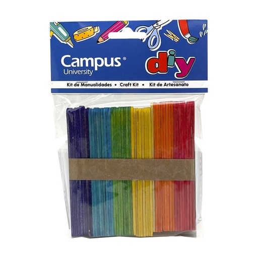 [630962] SET MANUALIDADES CAMPUS PALITO MADERA COLORES PEQUEÑO