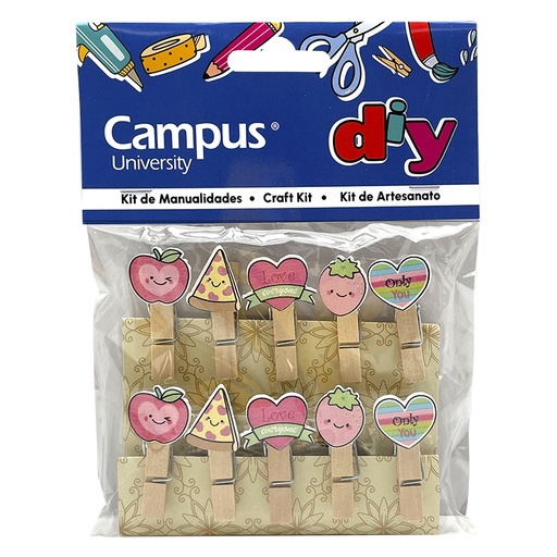 [630970] SET MANUALIDADES CAMPUS PINZA MADERA FANTASIA