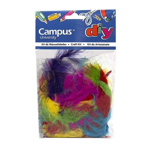 [630972] SET MANUALIDADES CAMPUS PLUMA DE PAVO COLORES