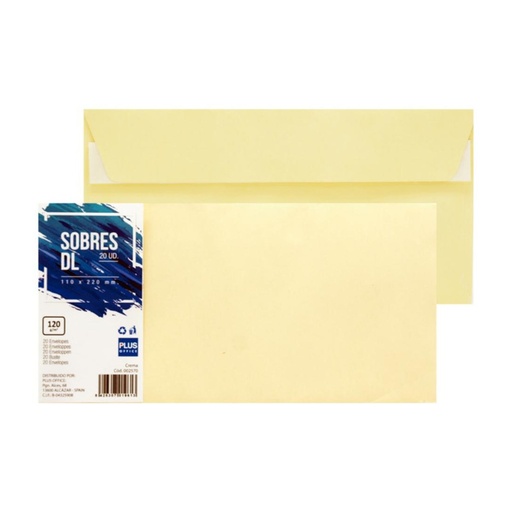 [002570] SOBRE 110x220 CREMA 20 UDS