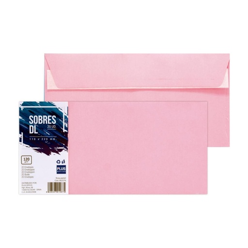 [002576] SOBRE 110x220 ROSA PASTEL 20 UDS