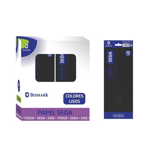[600156] PAPEL DE SEDA LISO NEGRO BOLSA 10 HOJAS