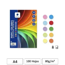 PAPEL A4 80G GOLDEN 100 HOJAS COLORES SURTIDOS 