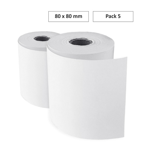 [800230] PACK 5 ROLLOS PAPEL TÉRMICO SIN BPA 80X80MM IGGUAL 