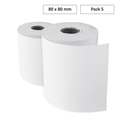 [800230] PACK 5 ROLLOS PAPEL TÉRMICO SIN BPA 80X80MM IGGUAL 