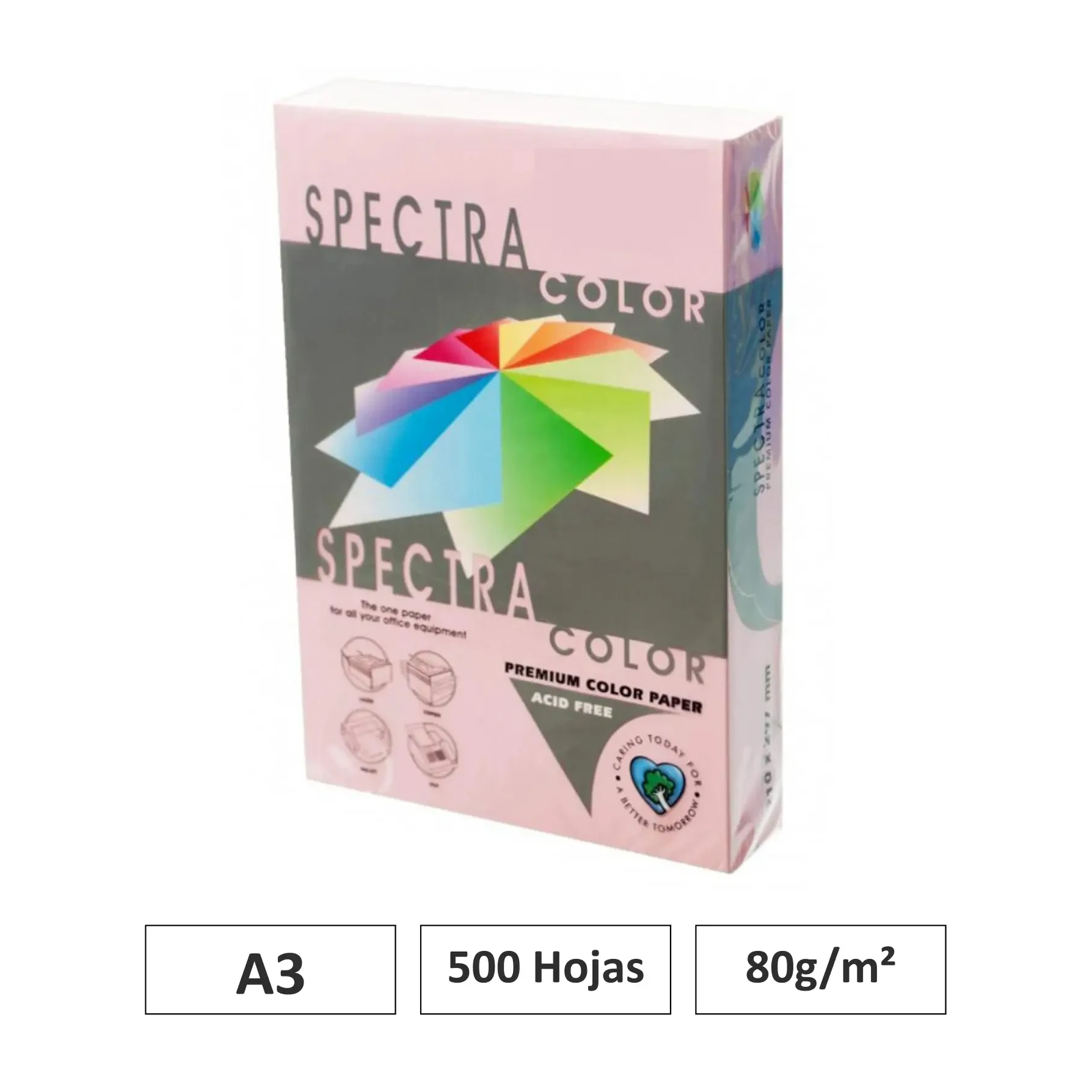 [001006] PAPEL A3 80G 500 HOJAS COLOR ROSA