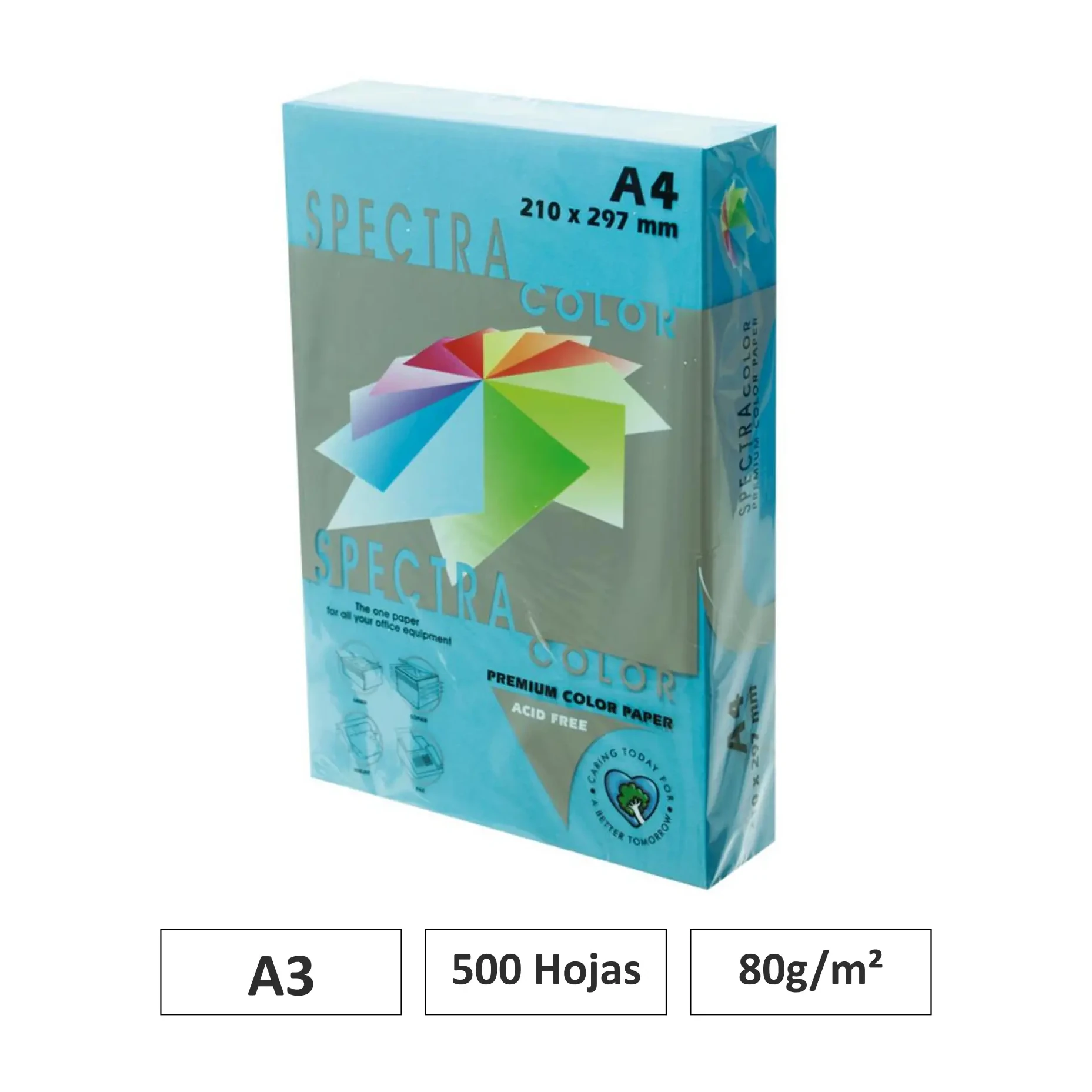 [001016] PAPEL A4 80G 500 HOJAS COLOR AZUL OSCURO