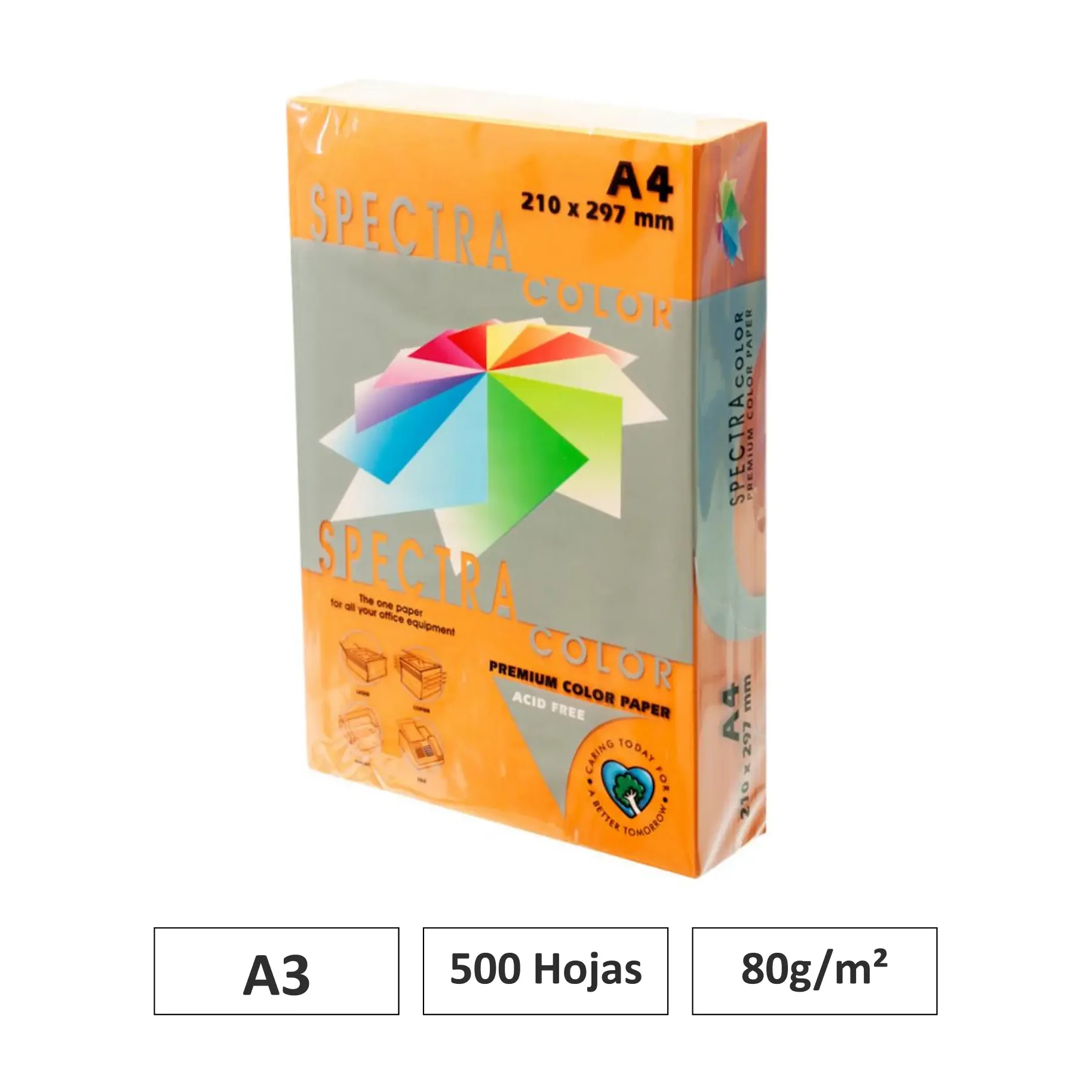 [001578] PAPEL A4 80G 500 HOJAS COLOR NARANJA