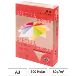 PAPEL A4 80G 500 HOJAS COLOR ROJO