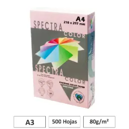 PAPEL A4 80G 500 HOJAS COLOR ROSA CLARO