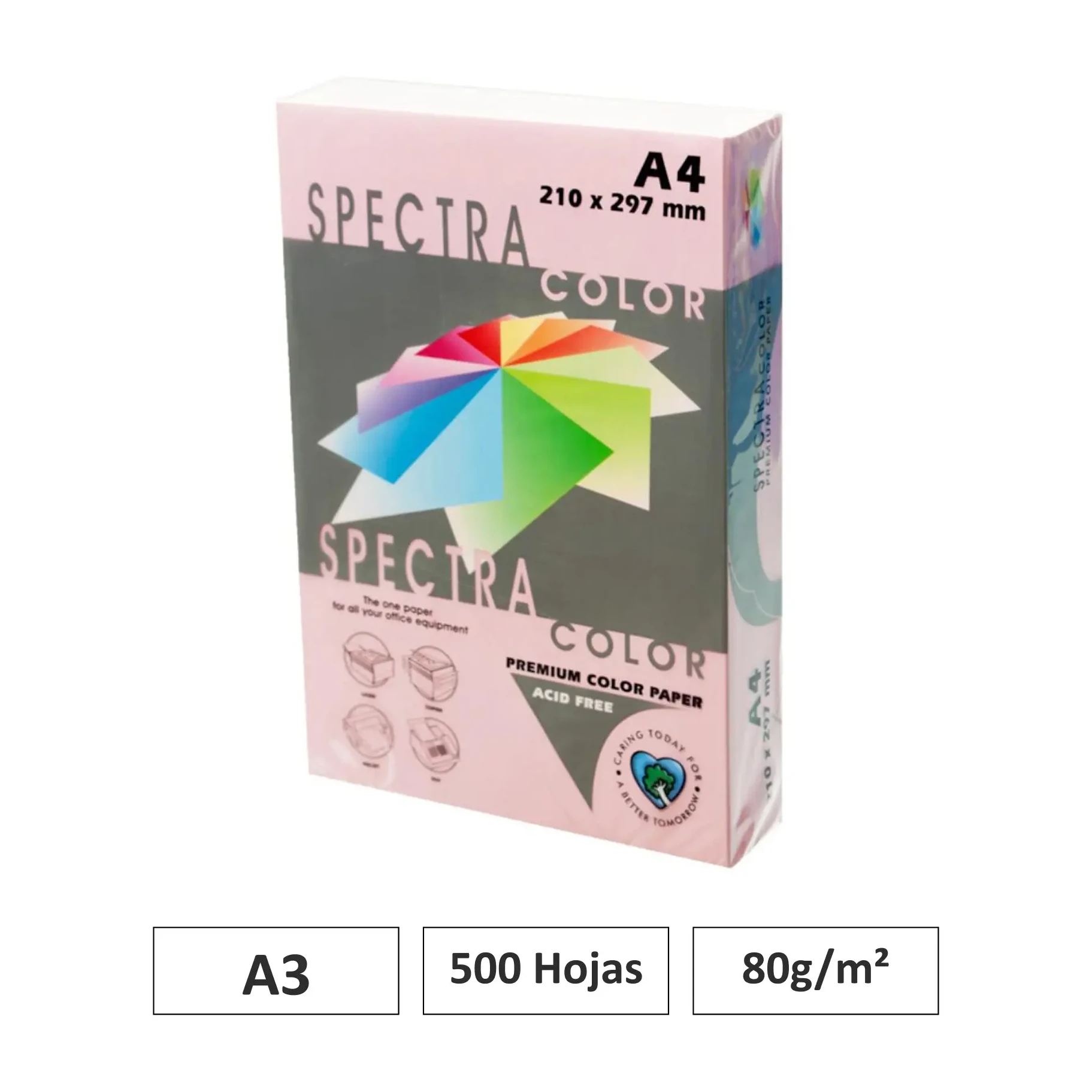 [001012] PAPEL A4 80G 500 HOJAS COLOR ROSA CLARO