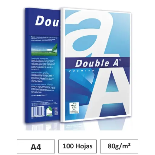 [002874] PAPEL DOUBLE A A4 80GR 100H BLANCO