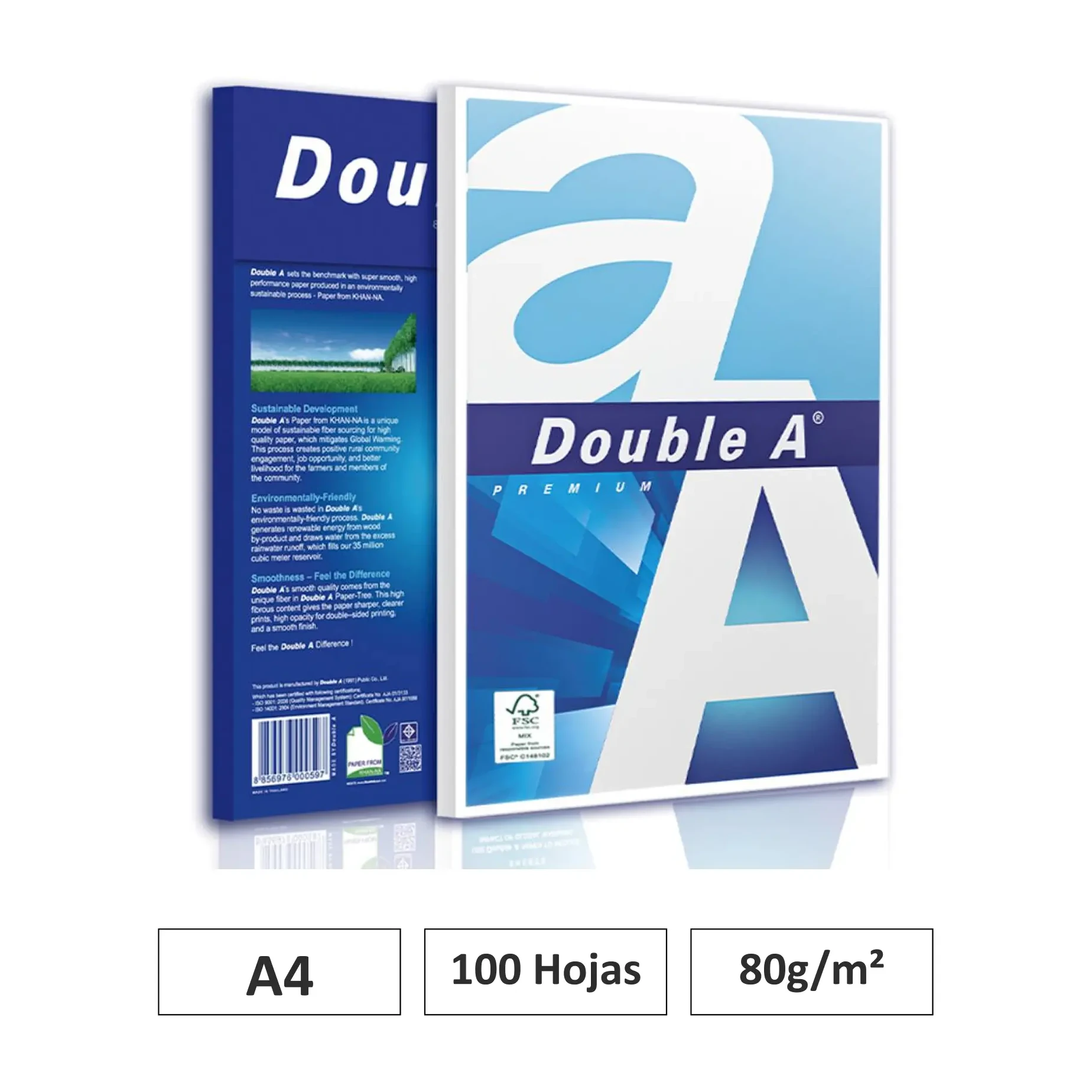[002874] PAPEL DOUBLE A A4 80GR 100H BLANCO