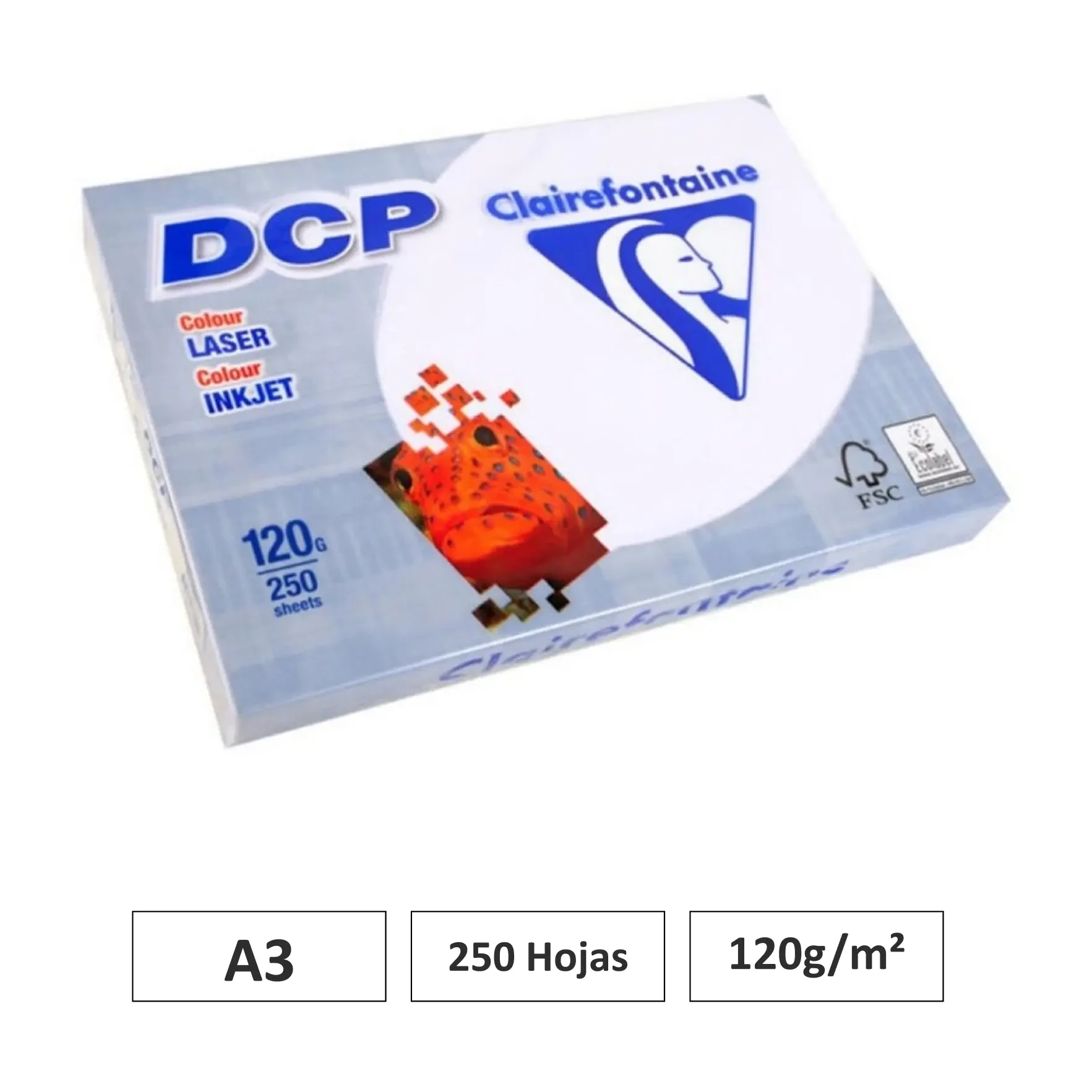 [002279] PAPEL CLAIREFONTAINE A3 120GR 250 HOJAS