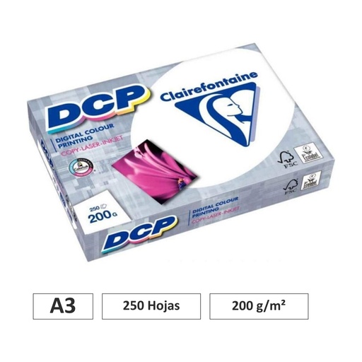 [002559] PAPEL CLAIREFONTAINE A3 200G 250 HOJAS