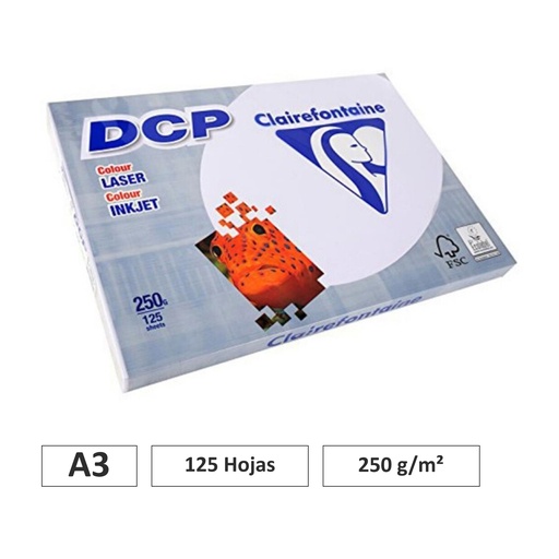 [002293] PAPEL CLAIREFONTAINE A3 250G 125 HOJAS