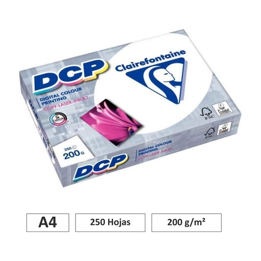 [002558] PAPEL CLAIREFONTAINE A4  200G 250 HOJAS