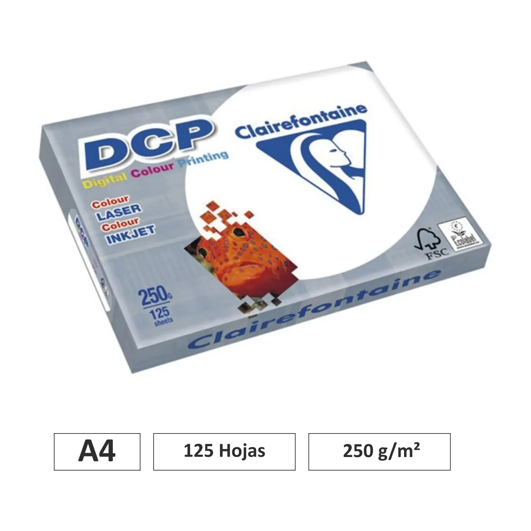 [002292] PAPEL CLAIREFONTAINE A4 250G 125 HOJAS