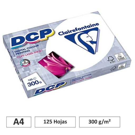 [002908] PAPEL CLAIREFONTAINE DIN A4 300G 125 HOJAS