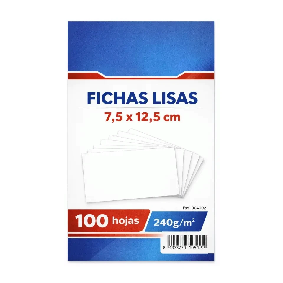 [825951] FICHAS LISAS LOAN 7,5 X 12,5 CM Nº 2