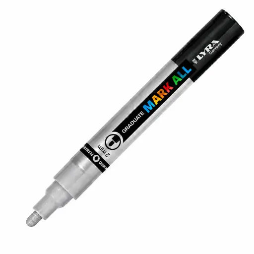 [826073] ROTULADOR ACRÍLICO LYRA 2MM PLATA GRADUATE MARK ALL