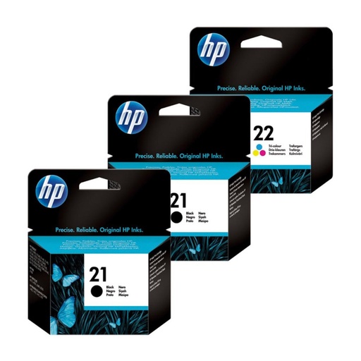 [166246] CARTUCHO HP 21+21+22 SA400AE PACK 3UD