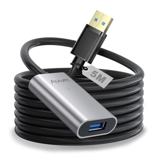 [170077] CABLE ALARGADOR USB PREMIUM 2.0 DE 5 METROS NEGRO