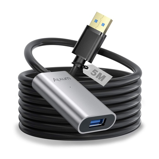 [170077] CABLE ALARGADOR USB PREMIUM 2.0 DE 5 METROS NEGRO