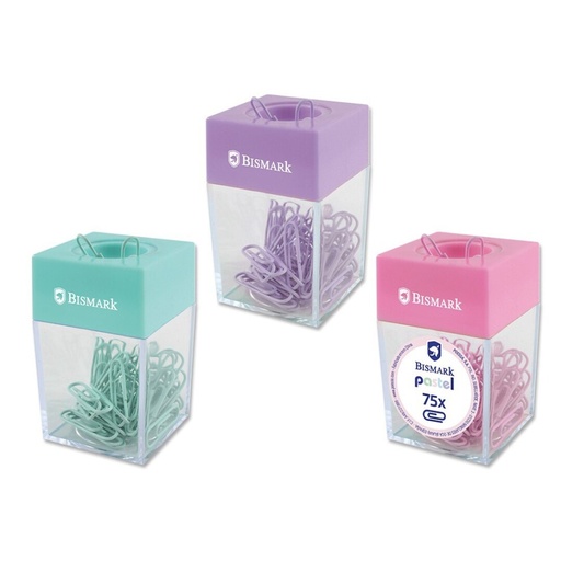 [040680] PORTA CLIP MAGNÉTICO CON 75 CLIPS PASTEL