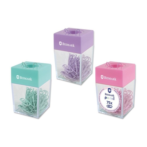 [040680] PORTA CLIP MAGNÉTICO CON 75 CLIPS PASTEL